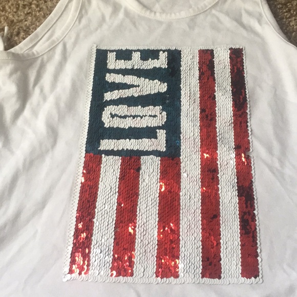 Flip sequined red white and blue tank top - Picture 2 of 5
